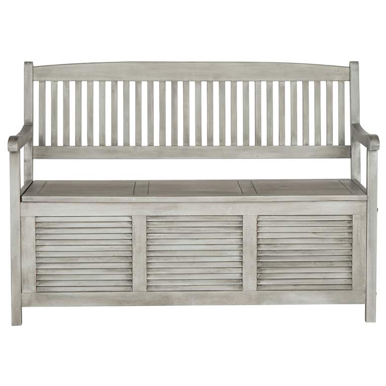 Westmore Gray Wood Outdoor Storage Bench more views