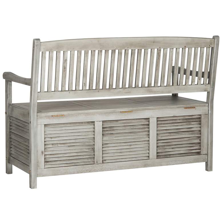 Image 7 Westmore Gray Wood Outdoor Storage Bench more views