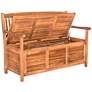Westmore Teak Brown Wood Outdoor Storage Bench