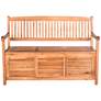 Westmore Teak Brown Wood Outdoor Storage Bench