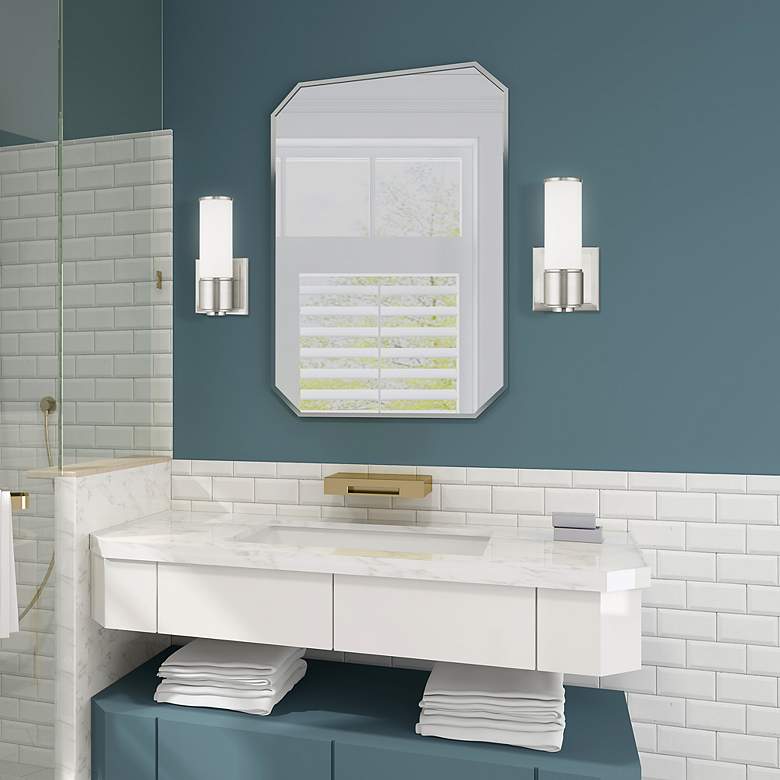 Image 7 Weston 1 Light Brushed Nickel ADA Wall Sconce Bath Vanity more views
