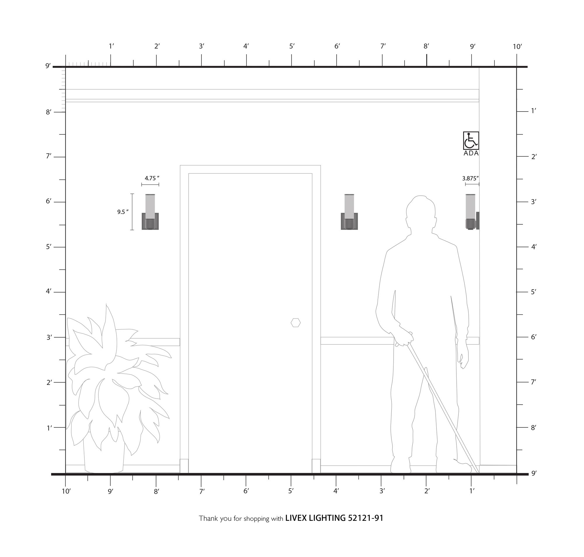 Weston 1 Light Brushed Nickel ADA Wall Sconce Bath Vanity