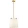 Weston 13" Wide Modern Gold and Cream Fabric Pendant Light