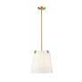 6_Weston 13" Wide Modern Gold and Cream Fabric Pendant Light more views