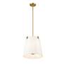 7_Weston 13" Wide Modern Gold and Cream Fabric Pendant Light more views