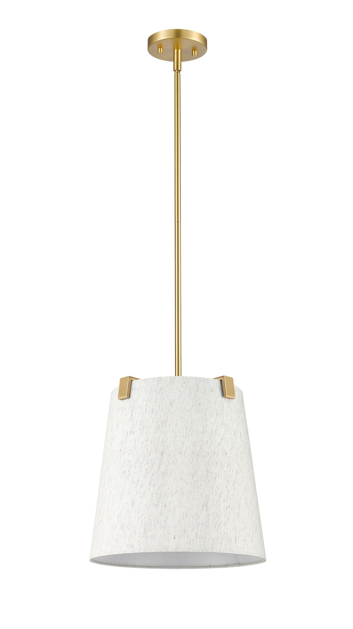 Weston 13" Wide Modern Gold and Cream Fabric Pendant Light in scene