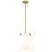 Weston 13" Wide Modern Gold and White Linen Pendant Light