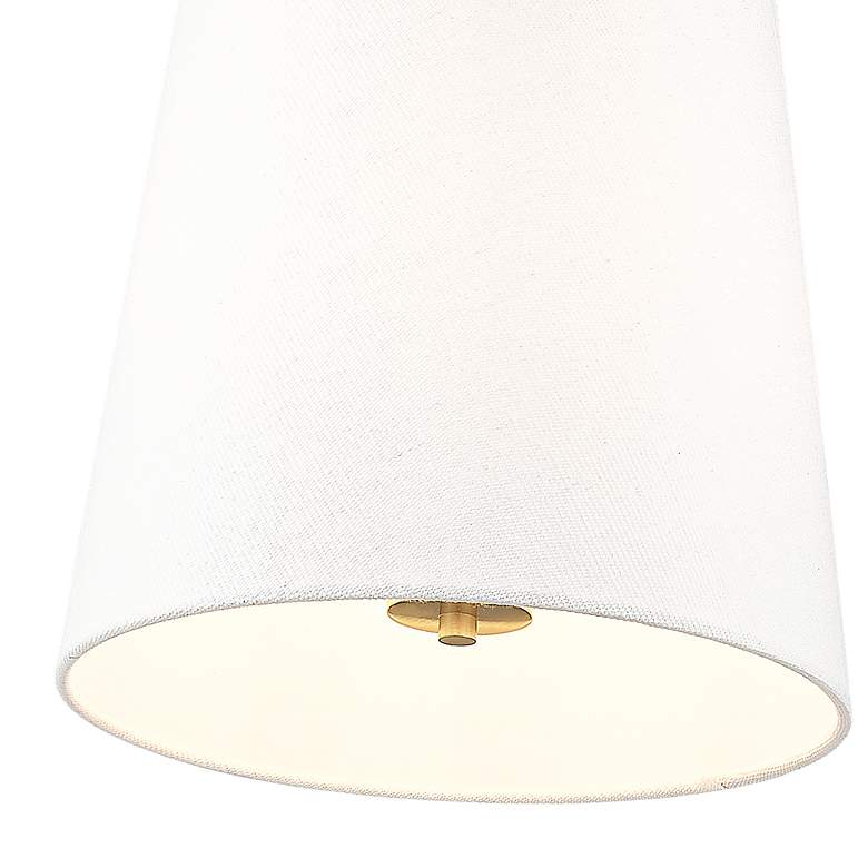 Image 4 Weston 13" Wide Modern Gold and White Linen Pendant Light more views