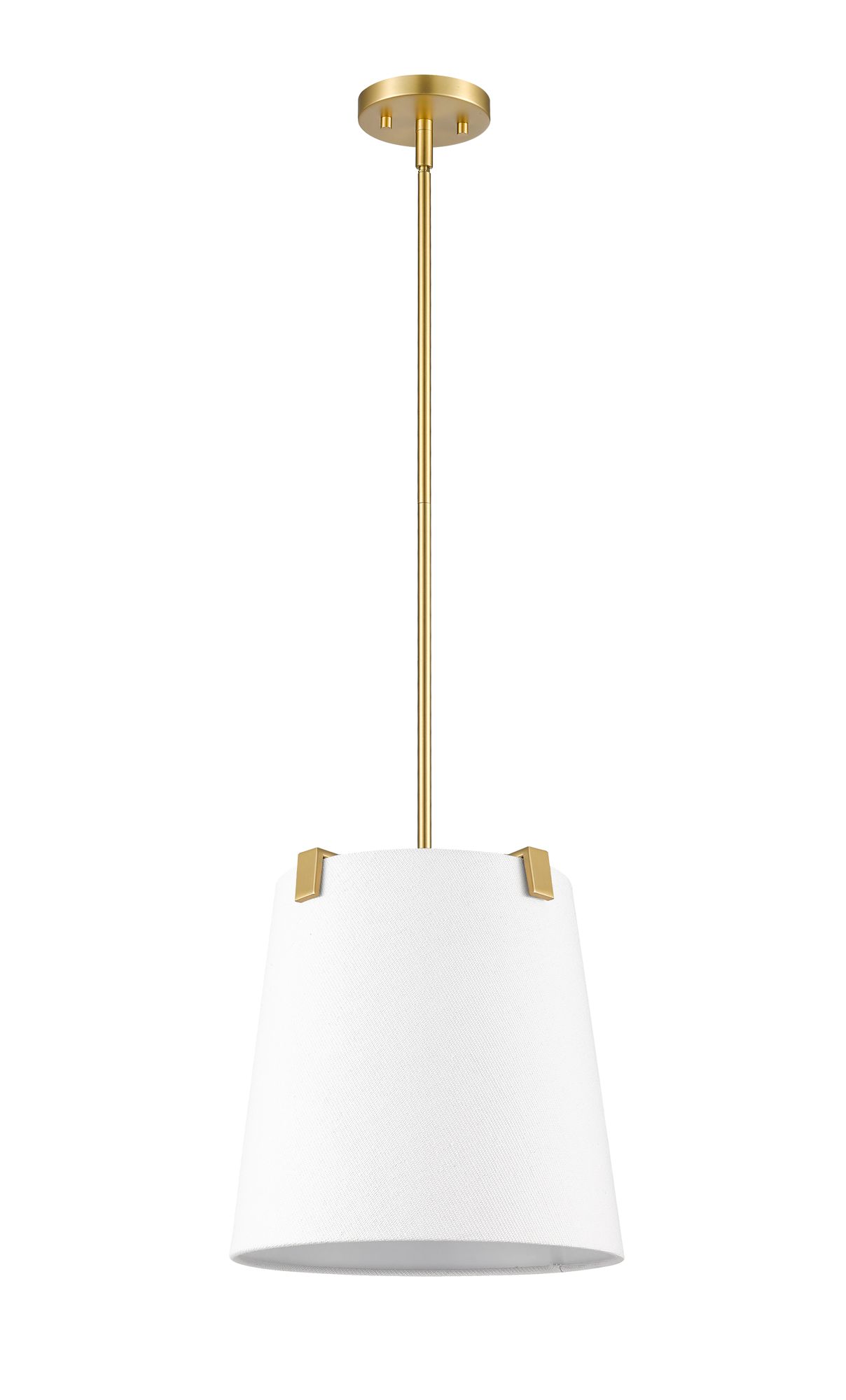 Weston 13" Wide Modern Gold and White Linen Pendant Light