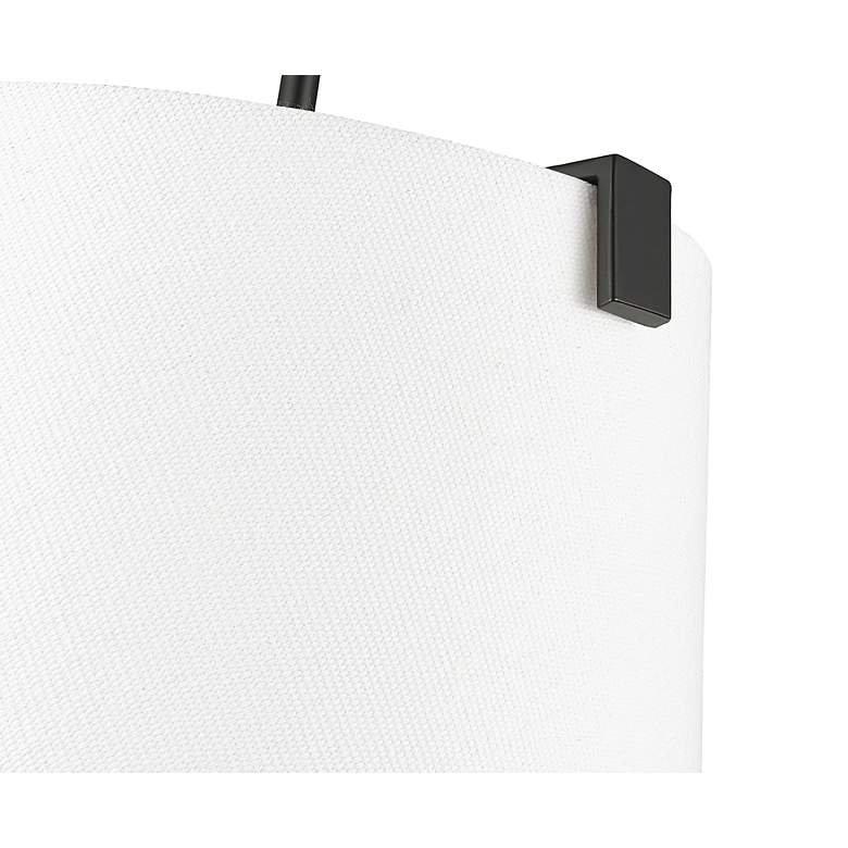 Image 6 Weston 13"W Matte Black and White Fabric Pendant Light more views