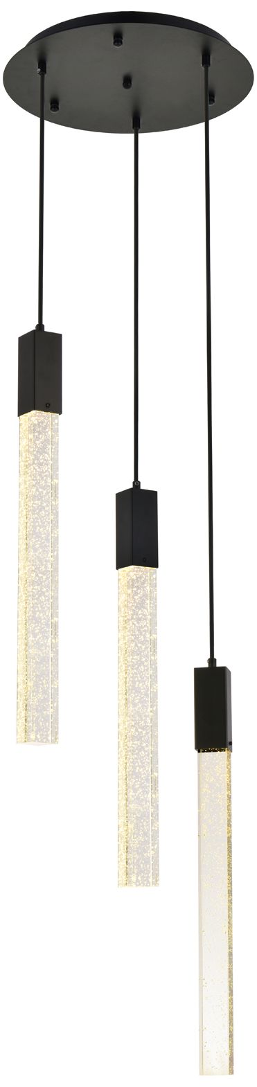 Image 2 Weston 16" Wide Black LED Multi-Light Pendant