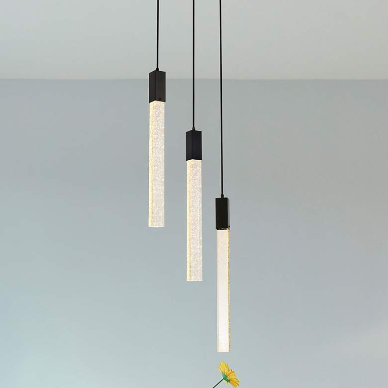 Image 1 Weston 16" Wide Black LED Multi-Light Pendant