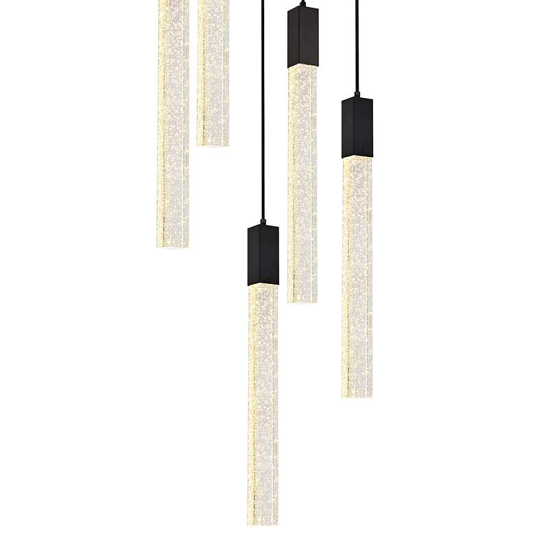 Image 4 Weston 16" Wide Black Metal Crystal 5-Light Pendant more views