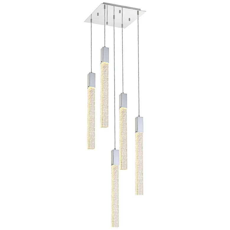 Image 3 Weston 16" Wide Chrome Crystal Multi-Light Pendant
