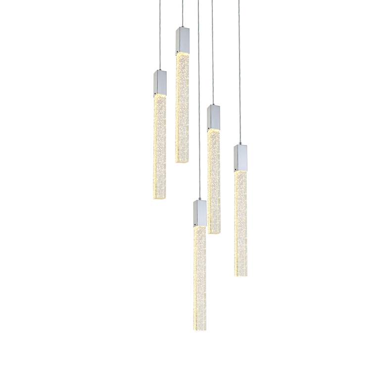 Image 5 Weston 16" Wide Chrome Crystal Multi-Light Pendant more views