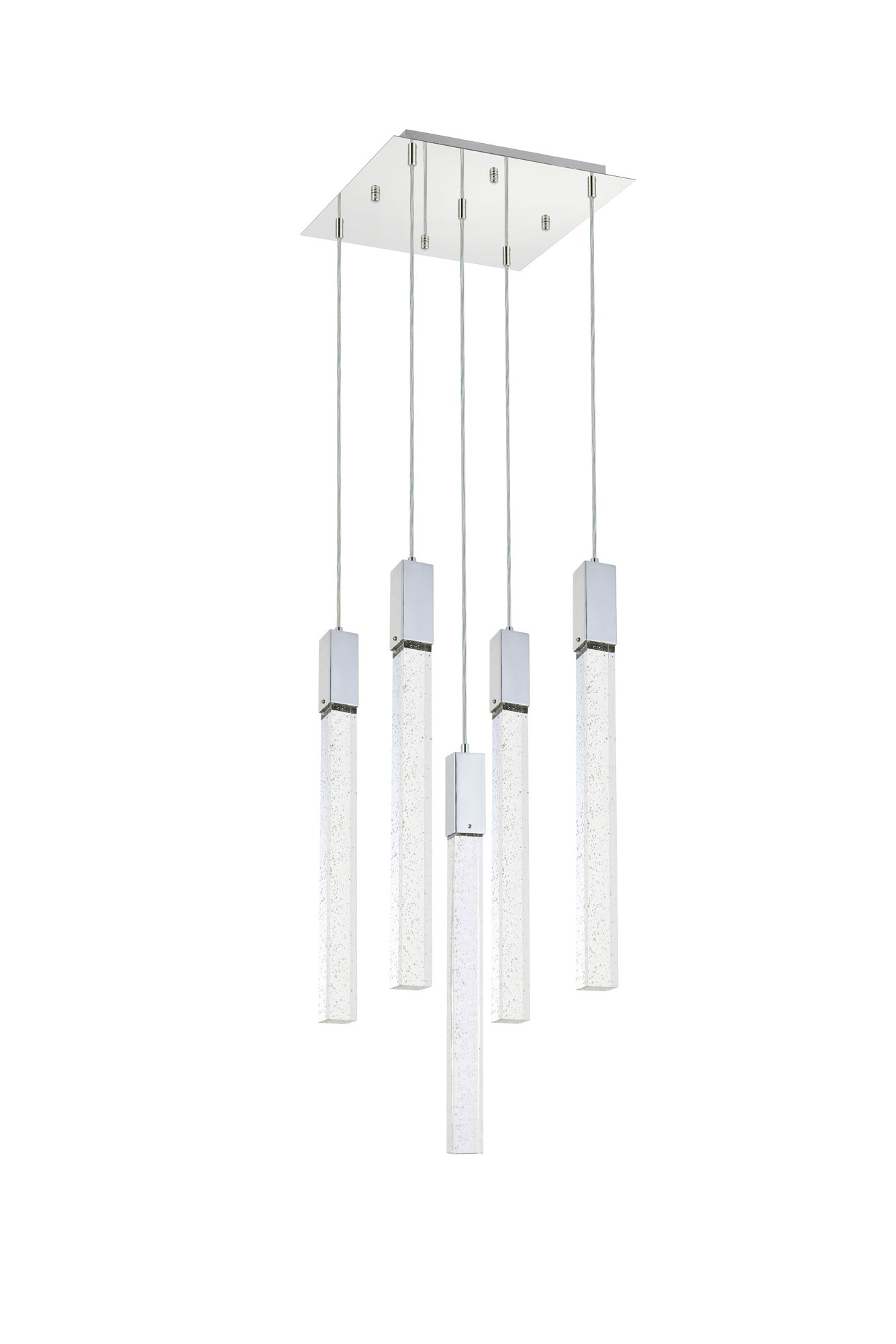 Weston 16" Wide Chrome Crystal Multi-Light Pendant in scene