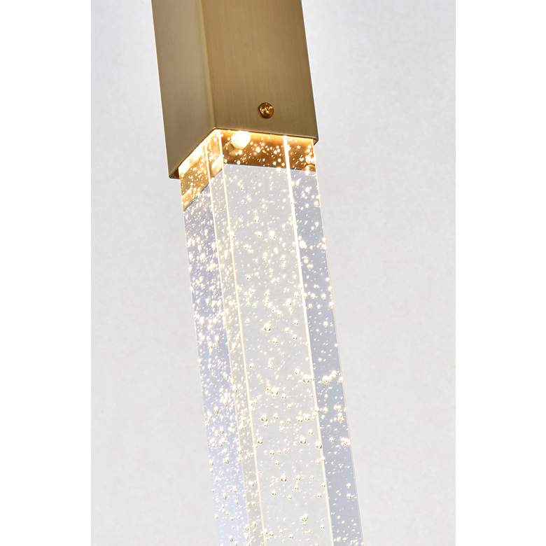 Image 5 Weston 16" Wide Satin Gold Metal Crystal 3-Light Pendant more views