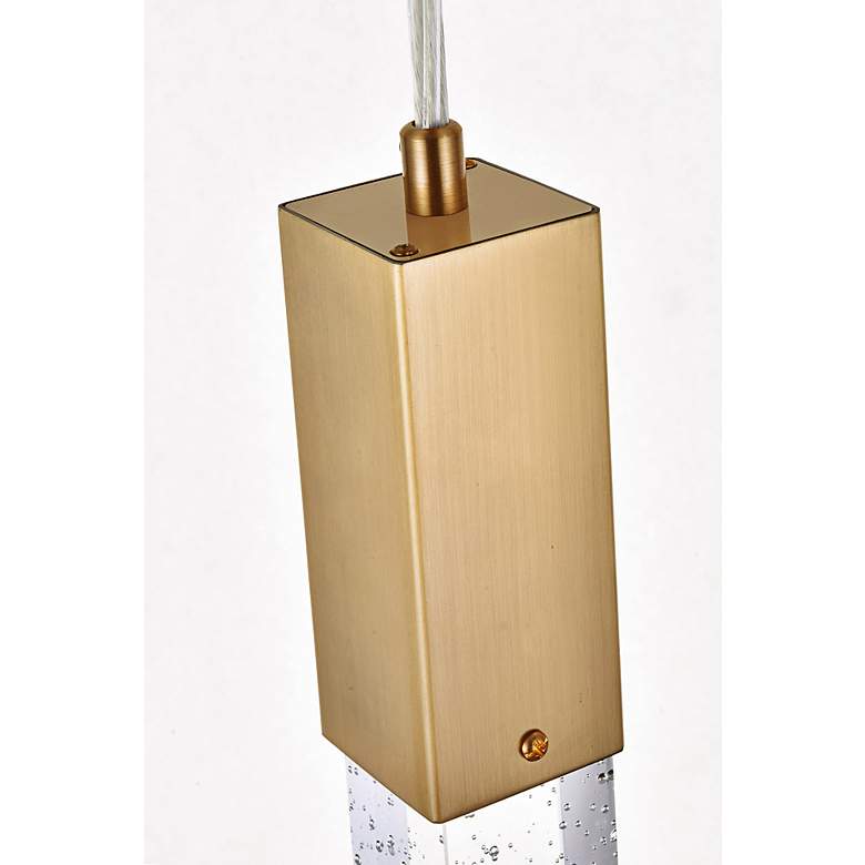 Image 7 Weston 16" Wide Satin Gold Metal Crystal 3-Light Pendant more views