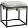 Weston 18 1/4" Gray Faux Fur Ottoman