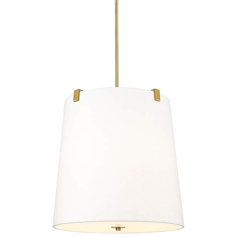 Image 3 Weston 18" Wide Modern Gold Pendant Light with Linen Shade