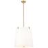 Weston 18" Wide Modern Gold Pendant Light with Linen Shade