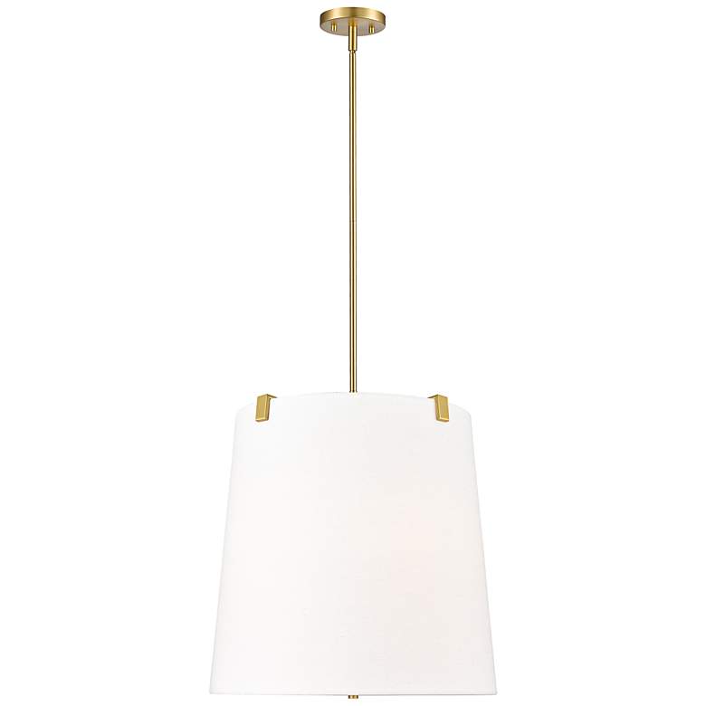 Image 6 Weston 18" Wide Modern Gold Pendant Light with Linen Shade more views