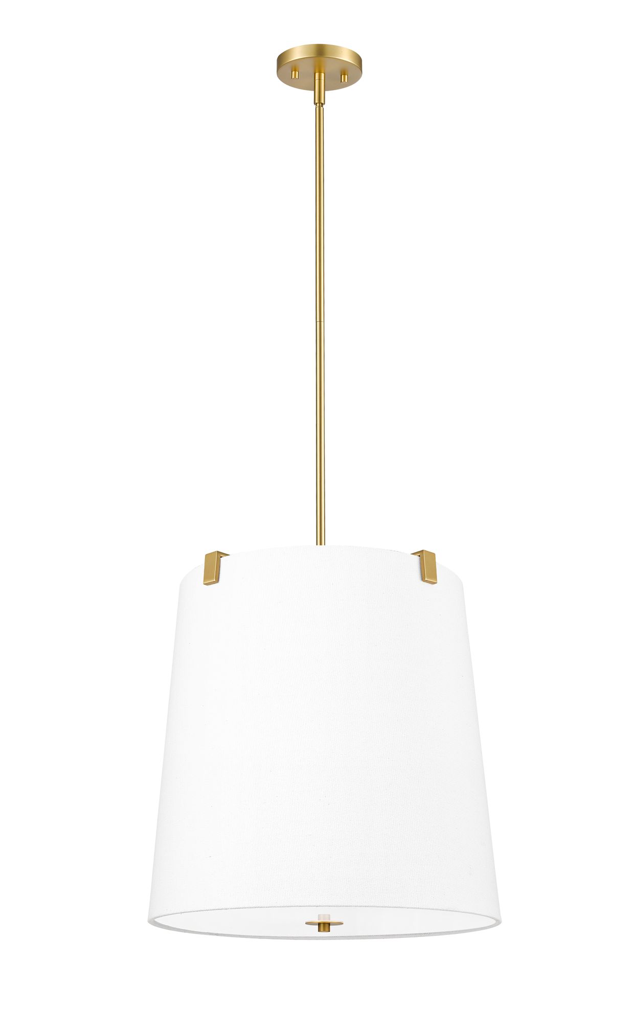 Weston 18" Wide Modern Gold Pendant Light with Linen Shade in scene