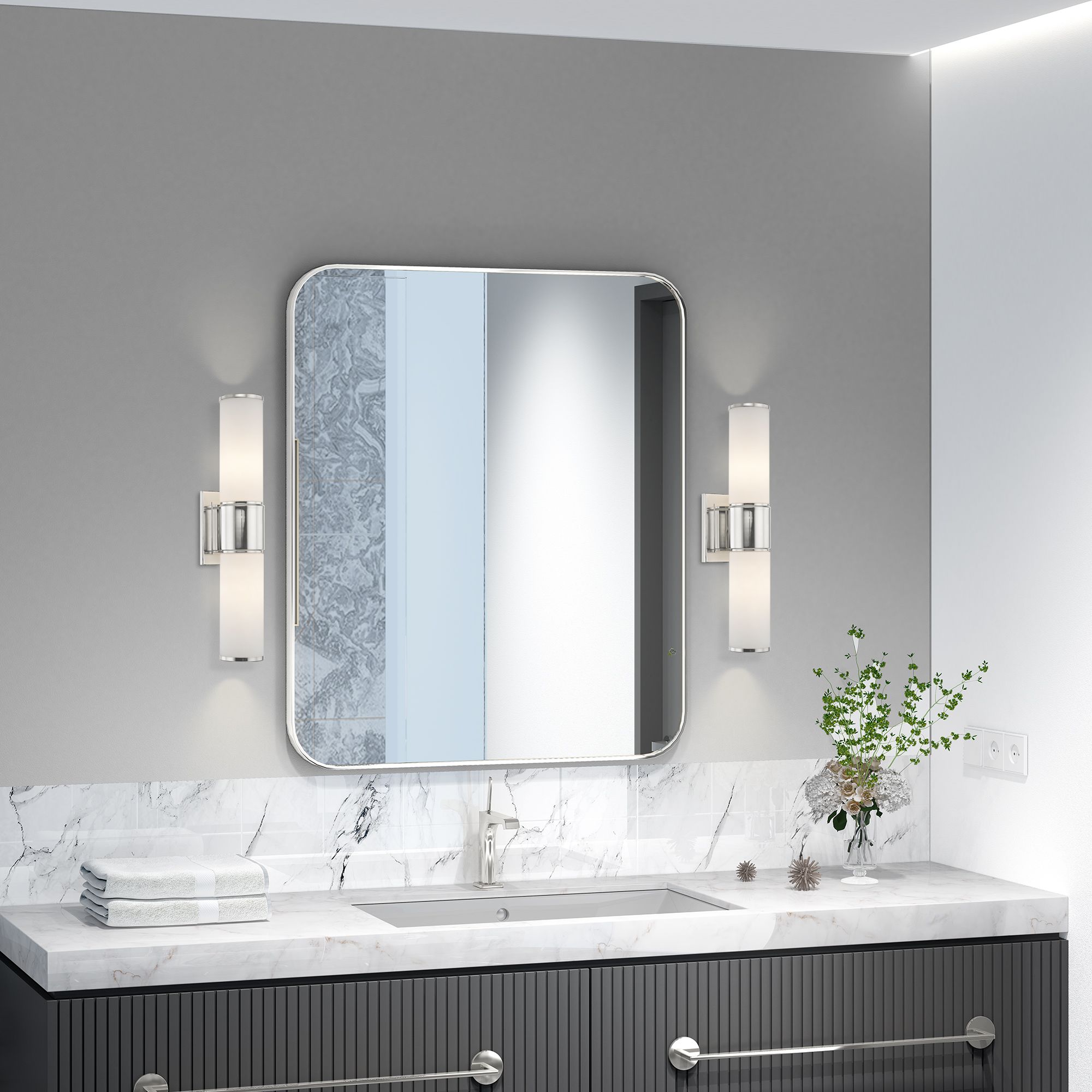 Weston 2 Light Polished Nickel Wall Sconce