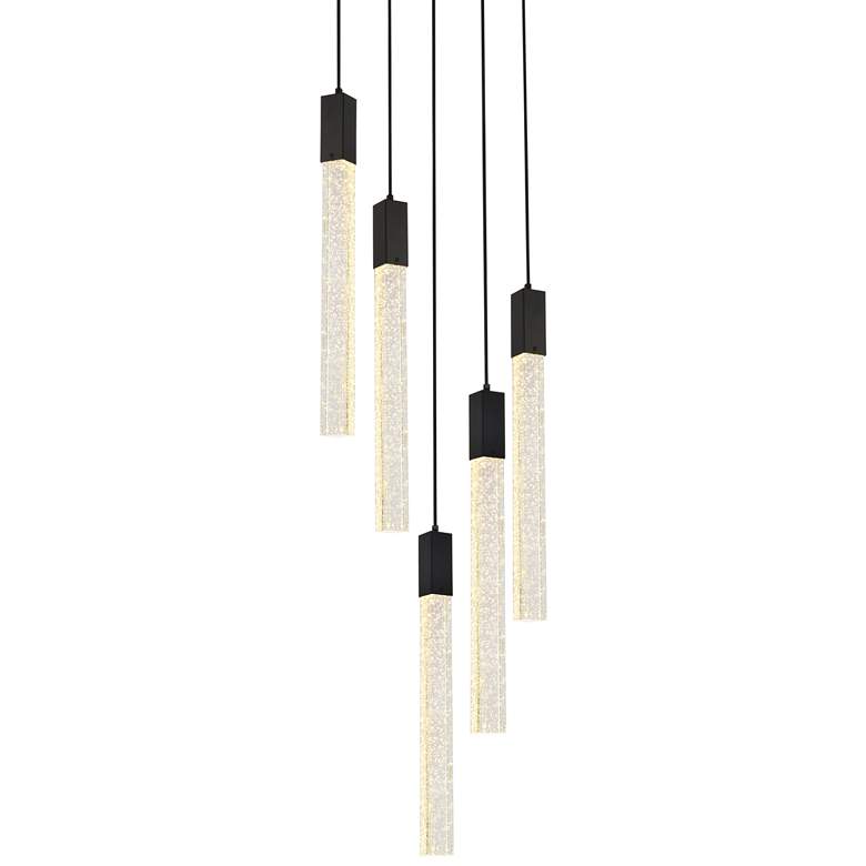 Image 3 Weston 20 inch Wide Black 5-Light LED Multi Light Pendant