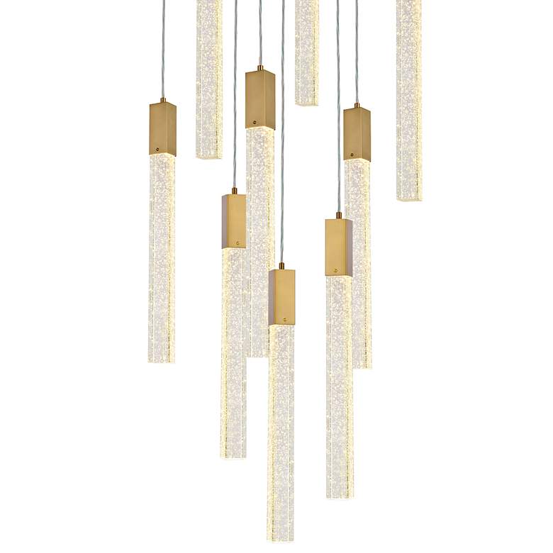 Image 4 Weston 20" Wide Satin Gold Crystal LED Multi-Light Pendant more views