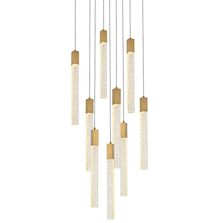 Image 5 Weston 20" Wide Satin Gold Crystal LED Multi-Light Pendant more views