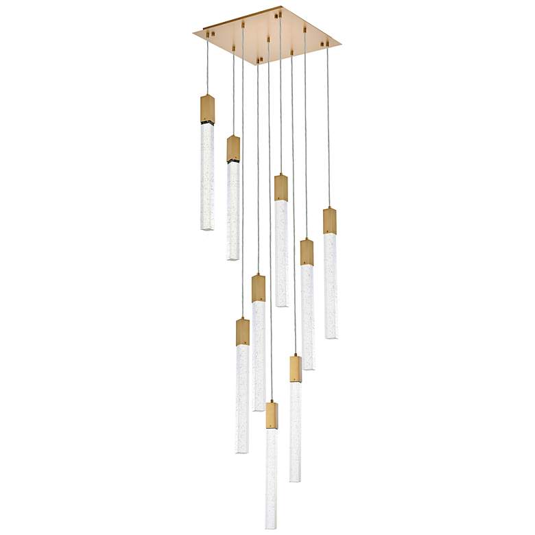 Image 6 Weston 20" Wide Satin Gold Crystal LED Multi-Light Pendant more views