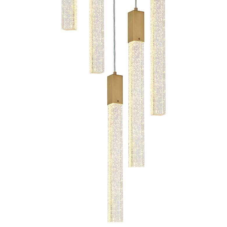 Image 4 Weston 20" Wide Satin Gold Metal Crystal 5-Light Pendant more views