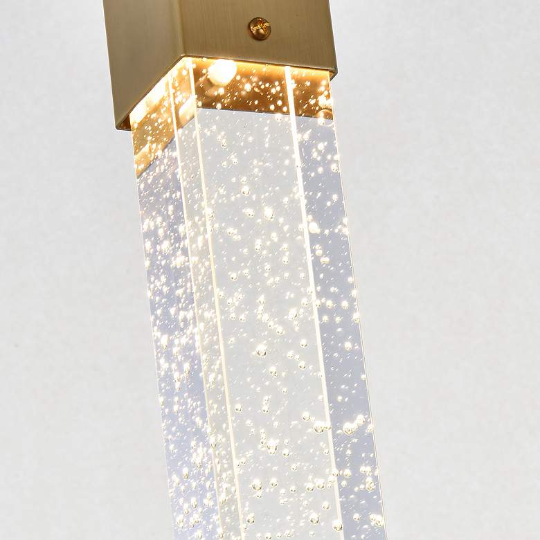 Image 5 Weston 20" Wide Satin Gold Metal Crystal 5-Light Pendant more views