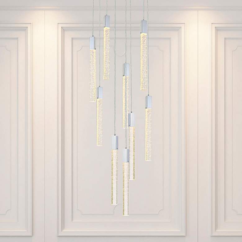 Image 1 Weston 24" Wide Chrome LED Multi-Light Pendant