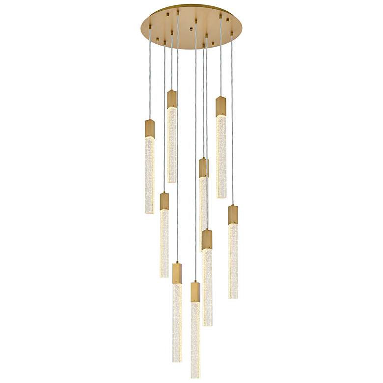 Image 3 Weston 24" Wide Satin Gold LED Multi-Light Pendant