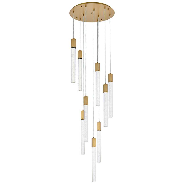 Image 5 Weston 24" Wide Satin Gold LED Multi-Light Pendant more views