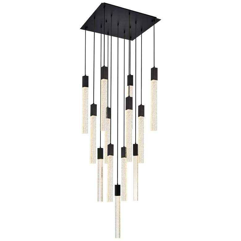 Image 3 Weston 26" Wide Black Crystal 13-Light LED Cluster Pendant