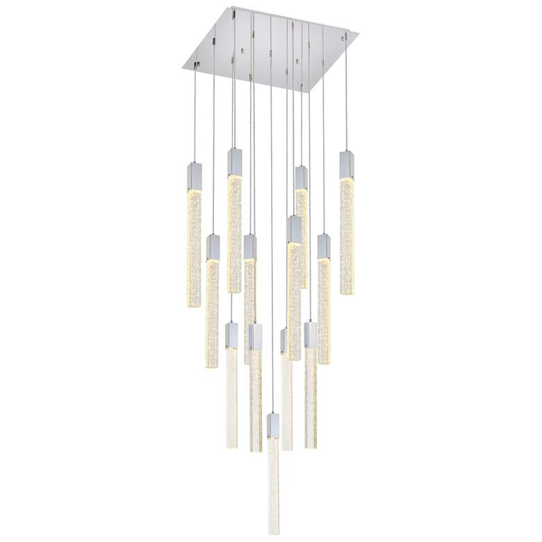 Image 1 Weston 26" Wide Chrome LED Multi-Light Pendant