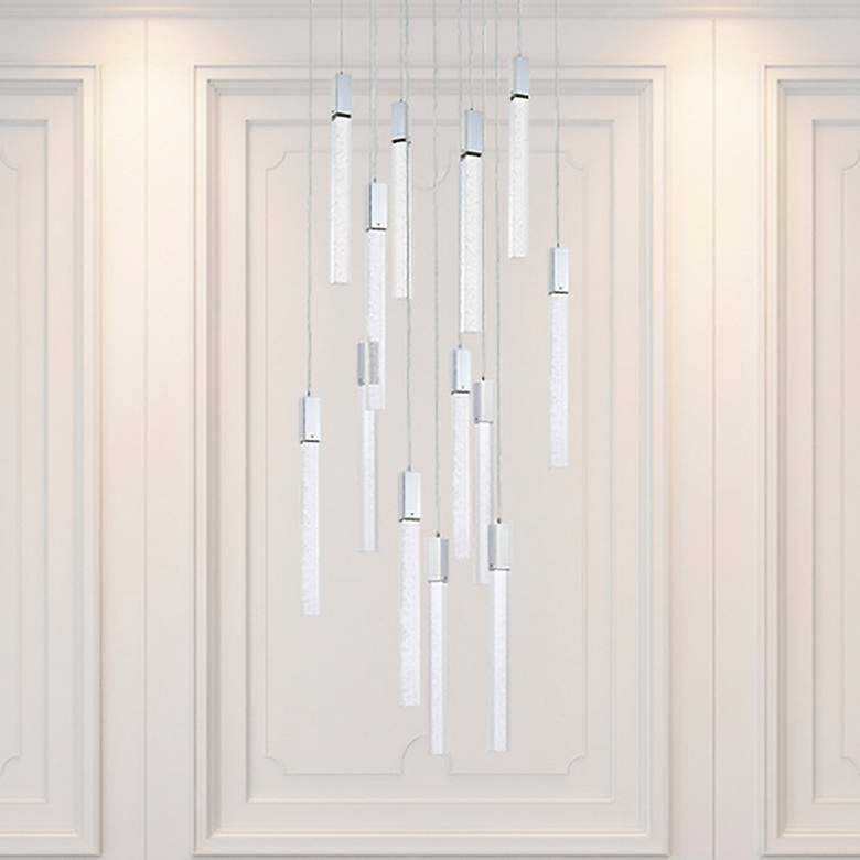Image 1 Weston 26" Wide Chrome LED Multi-Light Pendant