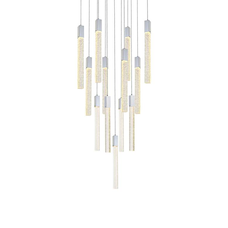 Image 4 Weston 26" Wide Chrome LED Multi-Light Pendant more views
