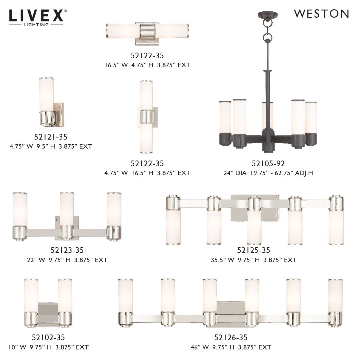 Weston 3 Light Polished Nickel ADA Wall Sconce