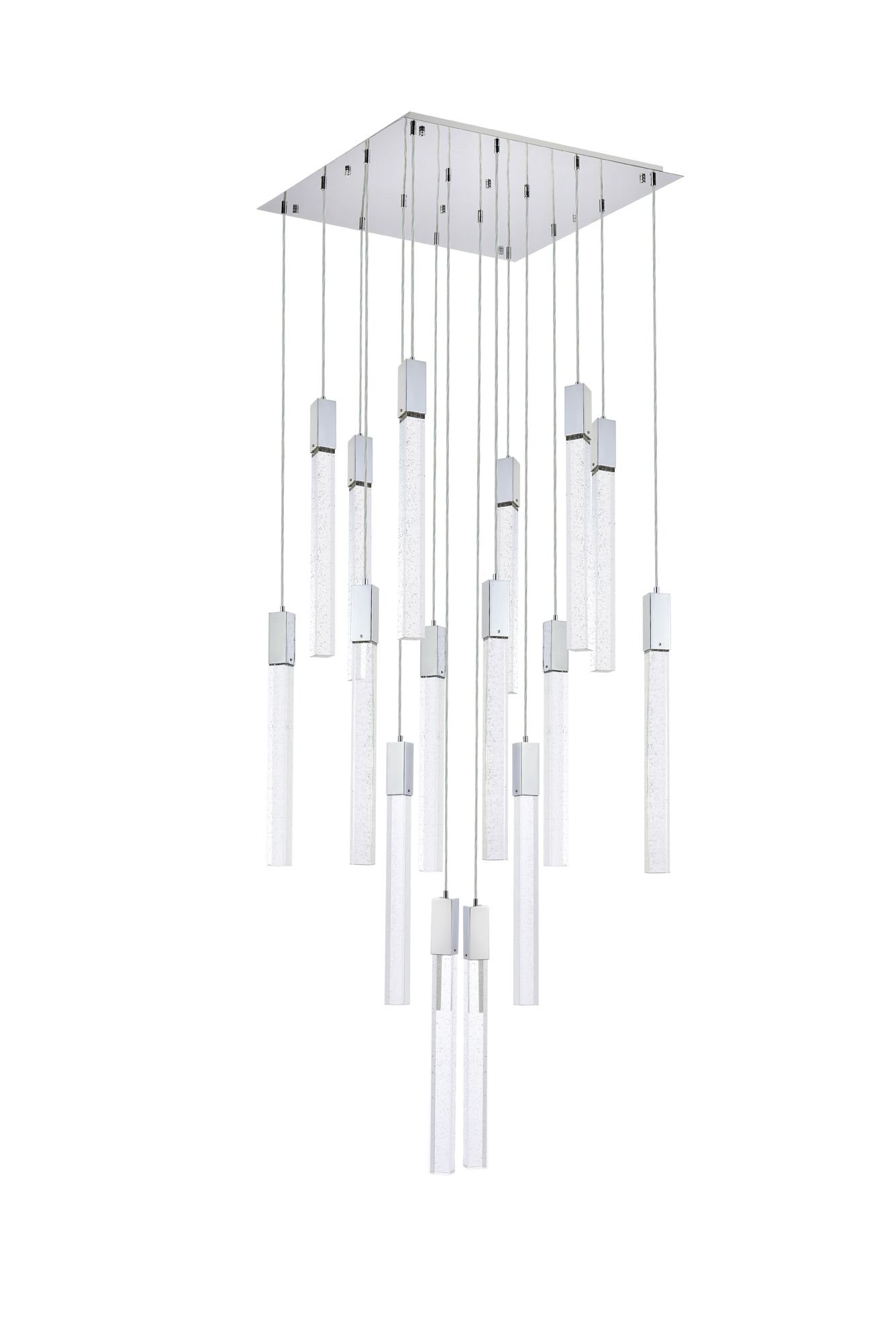 Weston 30" Wide Chrome Crystal Raindrops 16-Light Pendant in scene