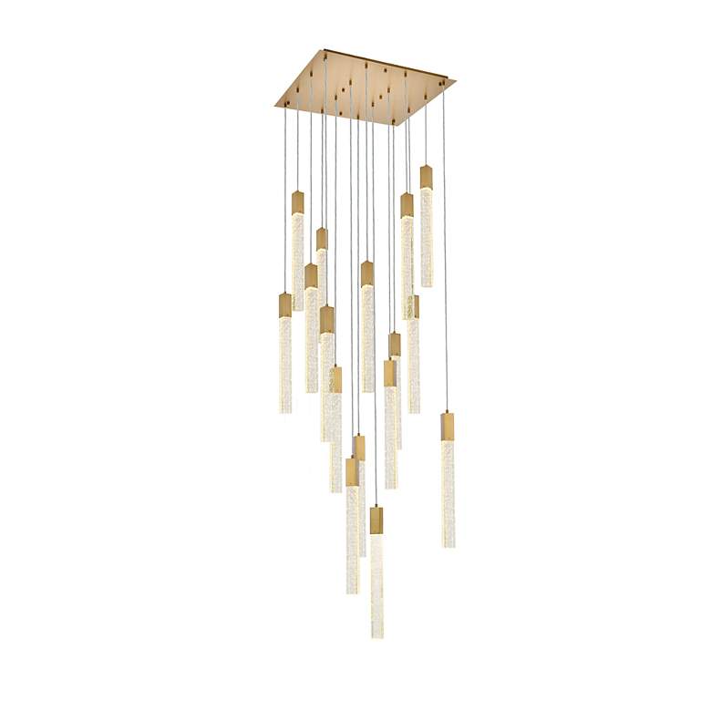 Image 5 Weston 30" Wide Satin Gold Multi-Light LED Pendant more views