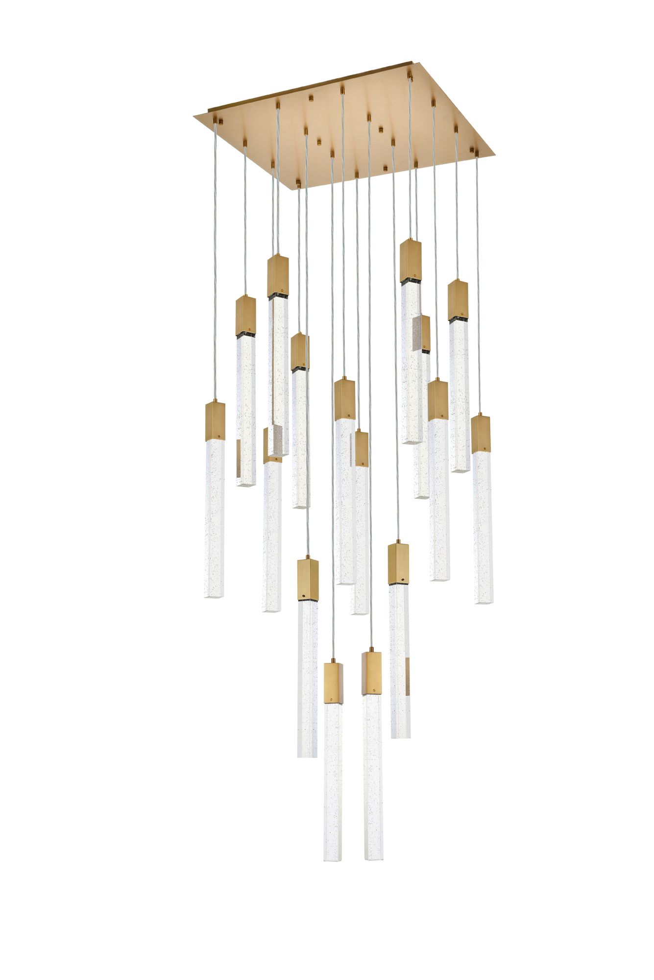 Weston 30" Wide Satin Gold Multi-Light LED Pendant in scene