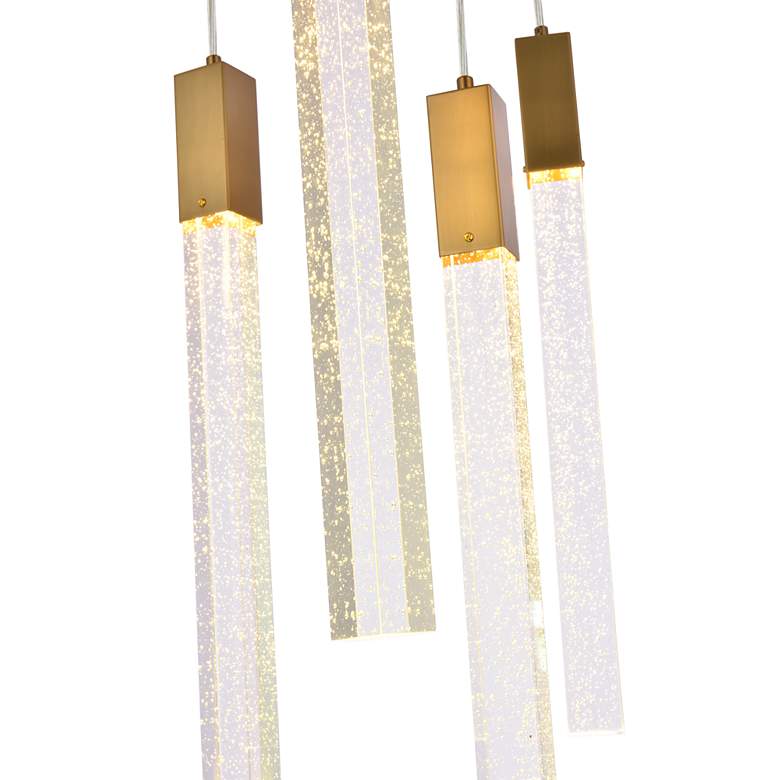 Image 5 Weston 30"W Satin Gold Crystal 13-Light LED Cluster Pendant more views