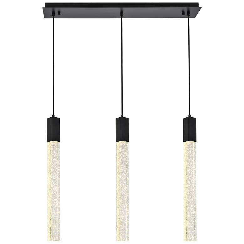Image 2 Weston 32" Wide Black LED Multi-Light Pendant