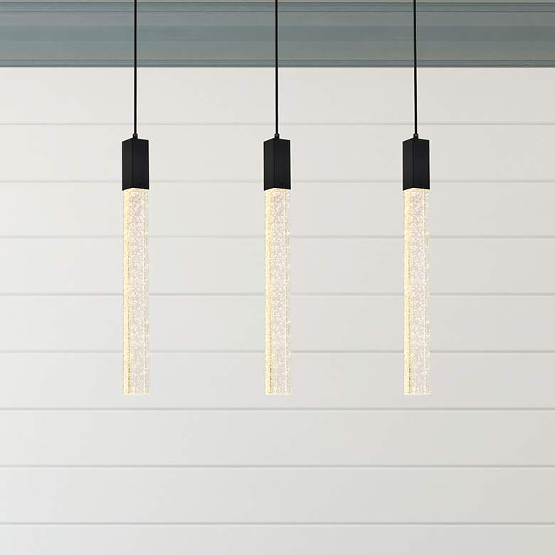 Image 1 Weston 32" Wide Black LED Multi-Light Pendant