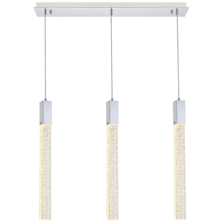 Image 1 Weston 32" Wide Chrome 3-Light LED Linear Pendant