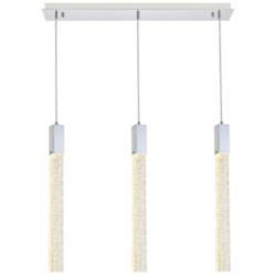 Weston 32" Wide Chrome 3-Light LED Linear Pendant
